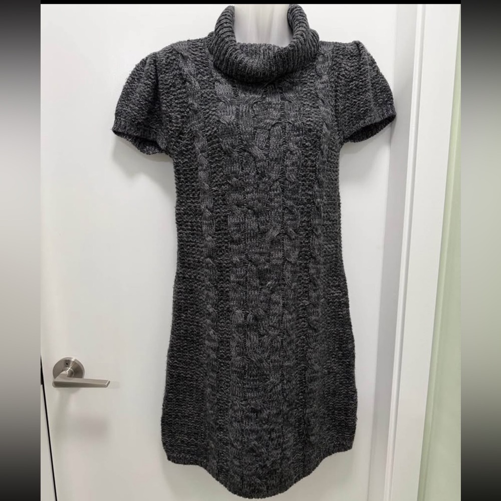 Sweater Project Charcoal Knit Mini Dress